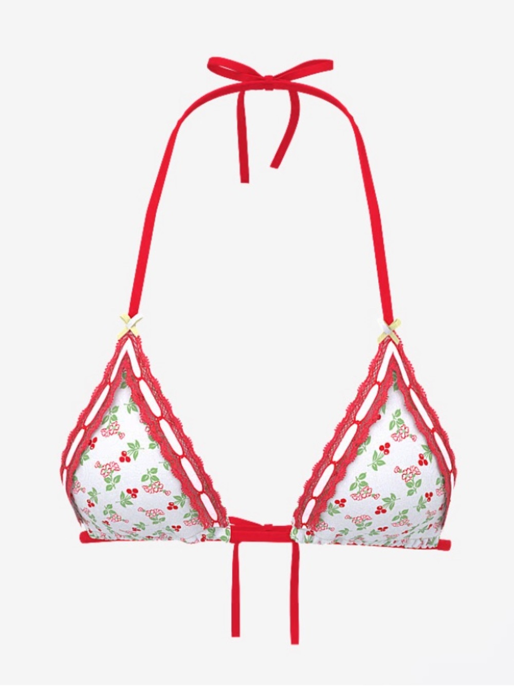New! Frankie’s Bikinis x PINK cape may bikini top cherry flowers 34666